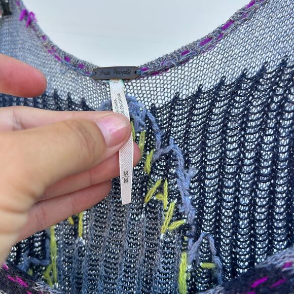 Free People Thirty Seven Miles East Aztec Boho Tank Top Colorful Medium Festival - Picture 4 of 6